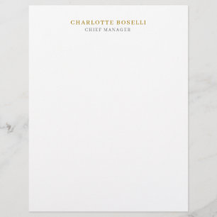 Minimalistisk Modern Enkel Professionell Guld Färg Brevhuvud