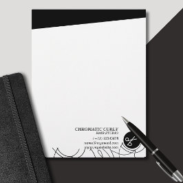 Minimalistisk modern, enkel svart och vit linje brevhuvud