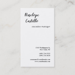 Minimalistisk modern enkel, vanlig handskriven visitkort