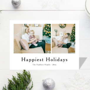 Minimalistisk Modern Familj Godaste Högtider 2 Fot Julkort
