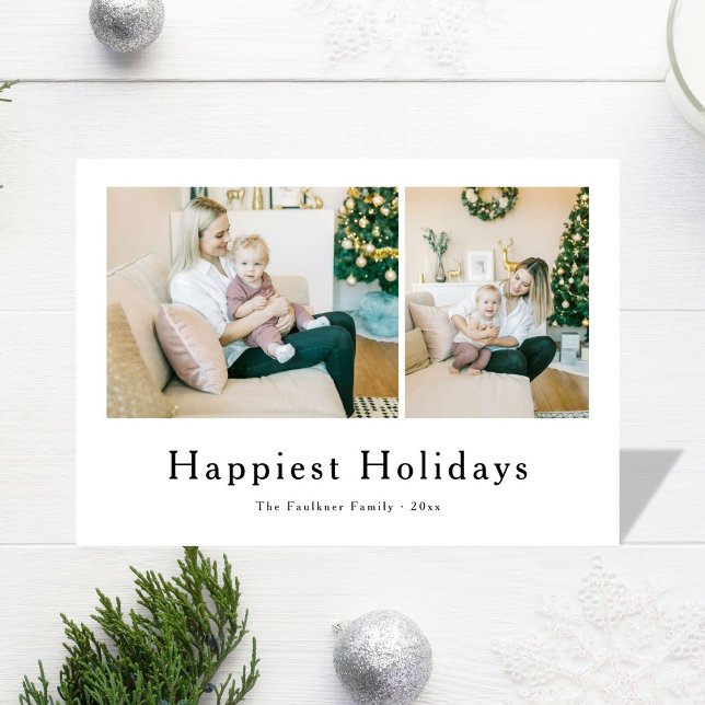 Minimalistisk Modern Familj Godaste Högtider 2 Fot Julkort (Skapare uppladdad)