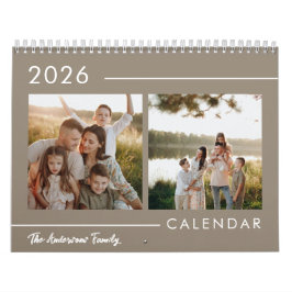 Minimalistisk Modern Familjefoto 2026 Kalender