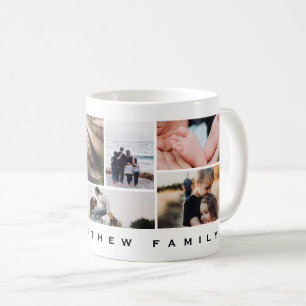 Minimalistisk Modern Family Photo Collage Kaffemugg