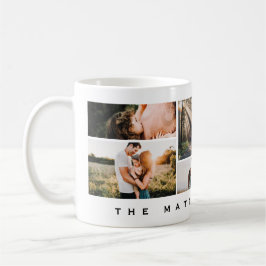 Minimalistisk Modern Family Photo Collage Kaffemugg