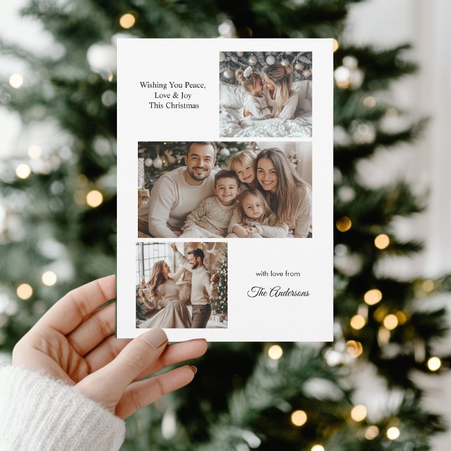Minimalistisk Modern Family Photo Collate-jul Julkort (Skapare uppladdad)