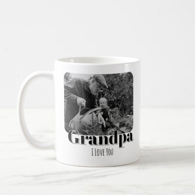 Minimalistisk Modern farfar & son som kan anpassas Kaffemugg (Vänster)