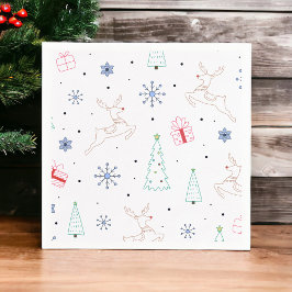 Minimalistisk modern Färg Line-konst i julklapp Pappersservett