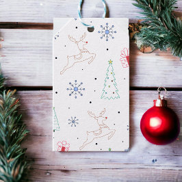 Minimalistisk modern Färg Line-konst i julklapp Presentetikett