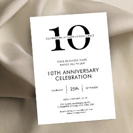 Minimalistisk modern företagsjubileum för företag inbjudningar
