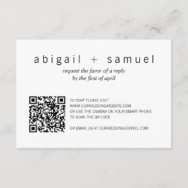 Minimalistisk modern foto QR-kod Bröllop OSA Kort