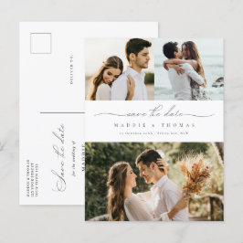 Minimalistisk modern foto Spara datum-inbjudan Vykort