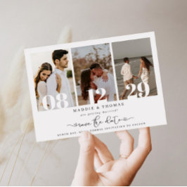 Minimalistisk modern fotobaserad Save the Date-inb Inbjudningar