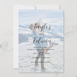 Minimalistisk Modern Fotobryllop Spara Datumet