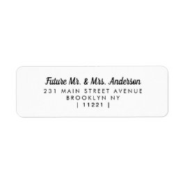 Minimalistisk Modern Future Mr. Black Elegant Returadress Etikett