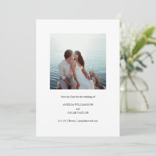 Minimalistisk modern fyrkantig foto Stilren enkel Spara Datumet
