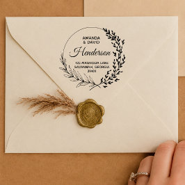 Minimalistisk Modern Gift Par Returadress Stämpel