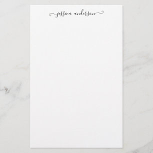 Minimalistisk Modern Girly Black Script Calligraph Brevpapper