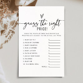 Minimalistisk modern gissar Pris babystötspel