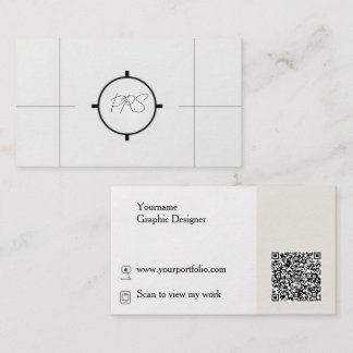 Minimalistisk Modern Grafisk Designer QR-kod Visitkort