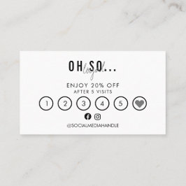 Minimalistisk Modern Grått Beauty Aesttics Loyalty Visitkort