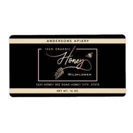 Minimalistisk modern guld-honung av honungsbin gre fraktsedel