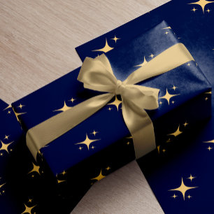 Minimalistisk, modern guld-stjärnor - marinens jul presentpapper