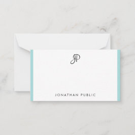 Minimalistisk modern handskriftsmall för monogram anteckningskort