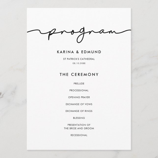 Minimalistisk modern handskriven kalligrafi program (Framsida)