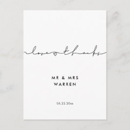 Minimalistisk, modern, handskriven kärlek & tack vykort