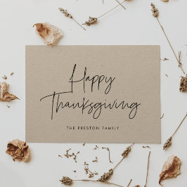 Minimalistisk modern Happy thanksgiving kraft Julkort