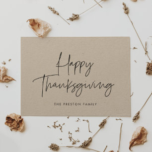 Minimalistisk modern Happy thanksgiving kraft Julkort