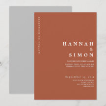 Minimalistisk modern höstbröllopsinbjudan