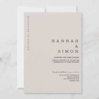Minimalistisk modern höstbröllopsinbjudan | Hösten