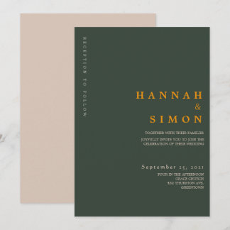 Minimalistisk modern höstbröllopsinbjudan | Hösten
