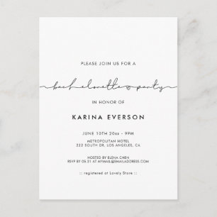 Minimalistisk modern inbjudan till Bachelorette-pa