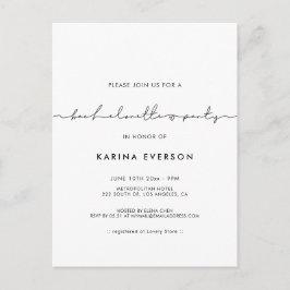 Minimalistisk modern inbjudan till Bachelorette-pa