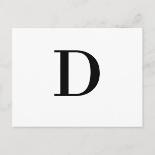 Minimalistisk Modern Initial Bokstavsdesign Vykort