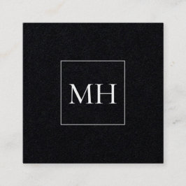 Minimalistisk Modern Initialer Monogram Black Kraf Fyrkantigt Visitkort