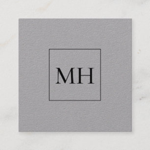 Minimalistisk Modern Initialer Monogram Kraft Fyrkantigt Visitkort