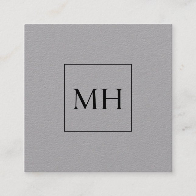 Minimalistisk Modern Initialer Monogram Kraft Fyrkantigt Visitkort (Framsida)