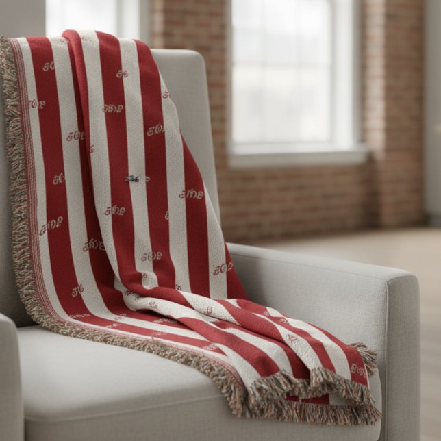 Minimalistisk, modern Jacquard-Anpassningsbar - in Filt (Elevate your space with this custom, luxury jacquard throw blanket!)