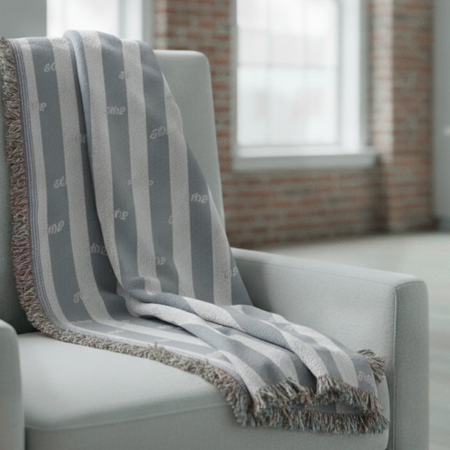 Minimalistisk, modern Jacquard-Anpassningsbar - in Filt (Elevate your space with this custom, luxury jacquard throw blanket!)