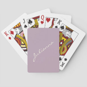 Minimalistisk modern kalligrafi lila lila namn casinokort