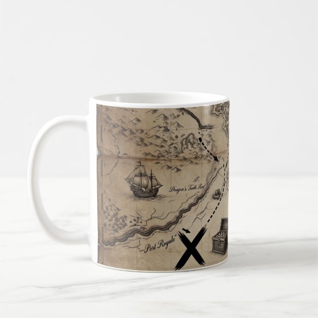 Minimalistisk modern kartkonst - Elegant vektoraff Kaffemugg (Vänster)