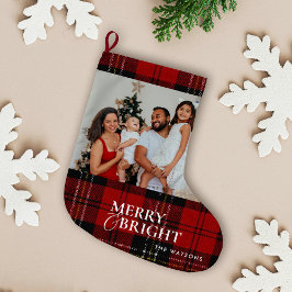 Minimalistisk Modern Klassisk Familjefoto Stor Julstrumpa