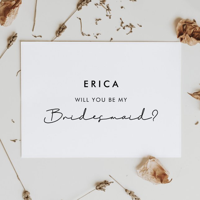 Minimalistisk modern Kommer du att bli mitt brides Inbjudningar (will you be my bridesmaid card)