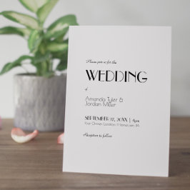 Minimalistisk modern konst Deco Bröllop Inbjudningar