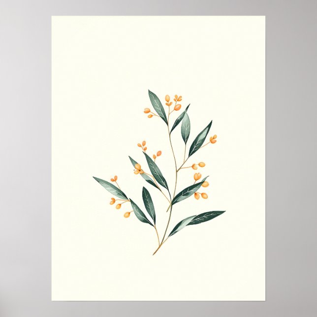 Minimalistisk modern konst.minimalistisk Gren Poster (Framsidan)