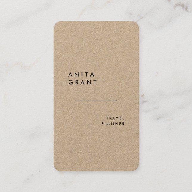 Minimalistisk modern kraft visitkort (Framsida)