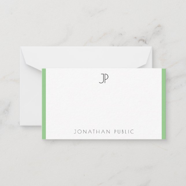 Minimalistisk modern kreativ Monogram-mall Anteckningskort (Framsida)